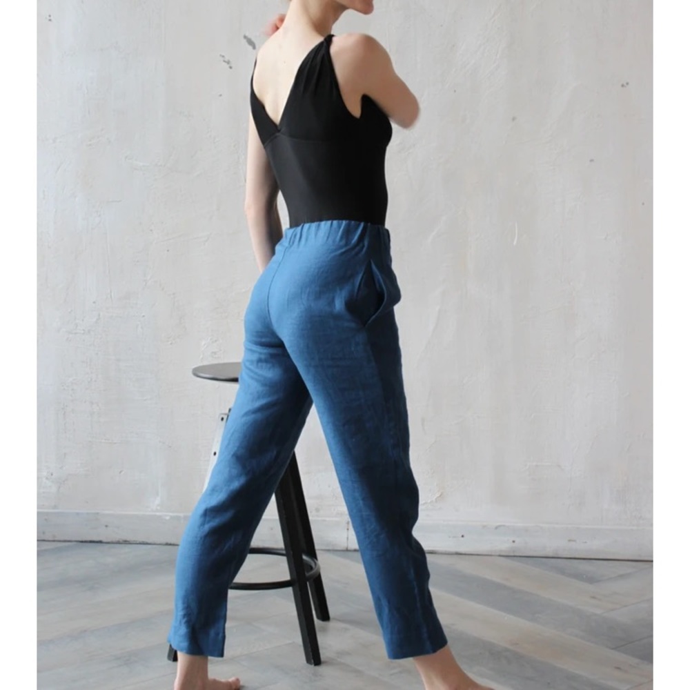 3HLinen High Waisted Cigarette Pants